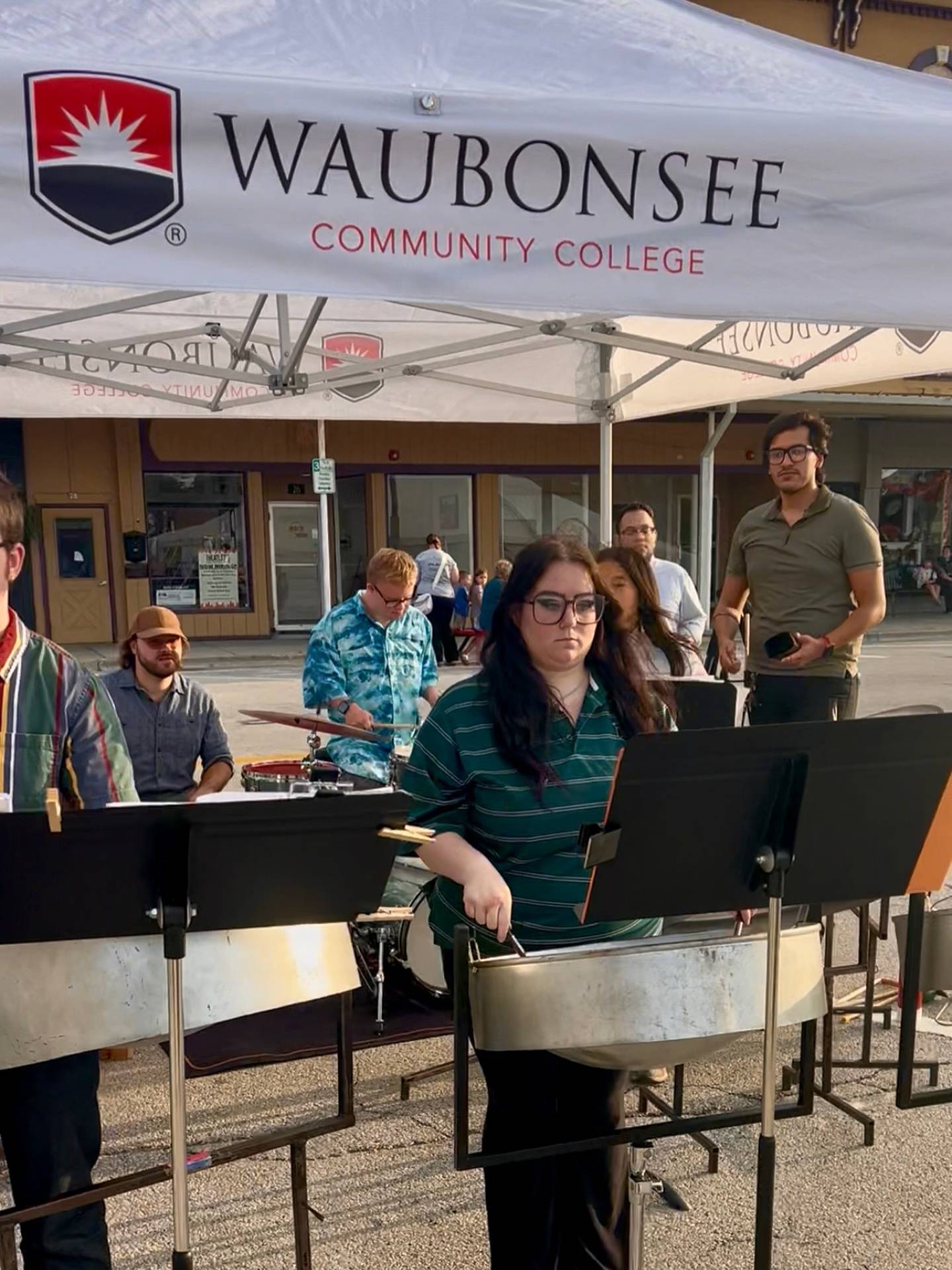 The Waubonsee Community College Steel Drum Band performed at the Taste of Sandwich in downtown Sandwich on Sept. 24, 2025.