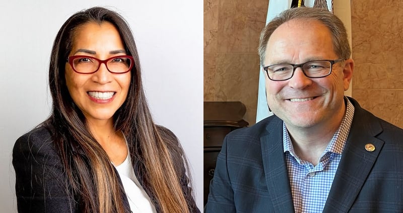 The candidates in the 26th State Senate District are Democrat Maria Peterson, left, and incumbent state Sen. Dan McConchie.