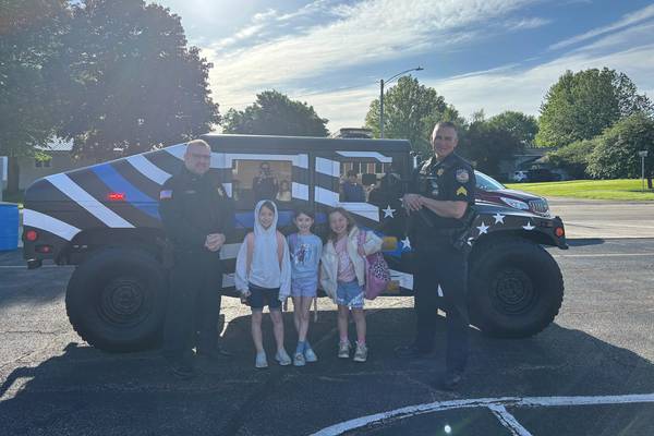 Polo Police Department showcases new community Humvee with student ride