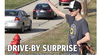 Historical covers for April 9: Drive-By Surprise: Yorkville Celebrates Teen’s 100-Day Anniversary