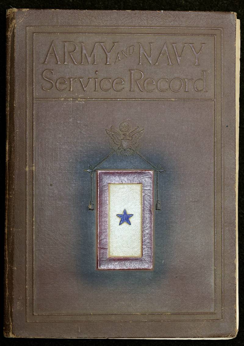 The service record book of WWI U.S. Army soldier Albert Leonhard that was purchased by DeKalb resident John Wright at a local estate sale.