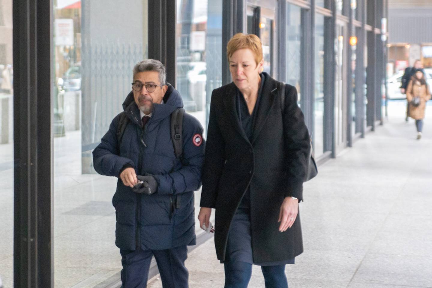 Former Chicago Ald. Danny Solis, who secretly recorded meeting with then-House Speaker Michael Madigan while cooperating with the FBI, walks into the Dirksen Federal Courthouse on Dec. 2 with his attorney Lisa Noller for more testimony in Madigan’s trial.