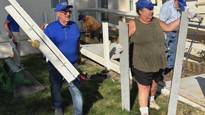 Princeton Rotary Club volunteers remove museum’s wooden ramp