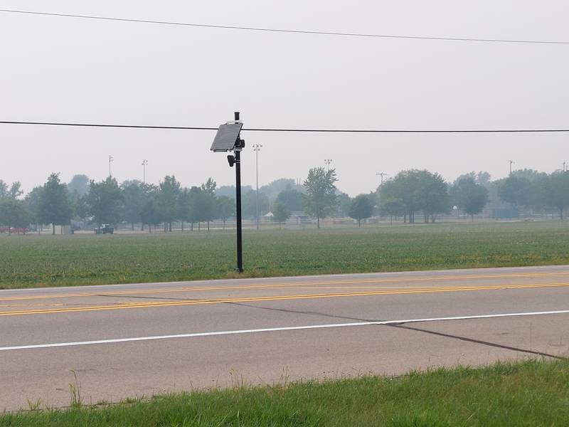 A license plate reading camera stands on Ottawa's south entrance Tuesday, June 27, 2023. The Streator City Council agreed to buy eight of these cameras to install at its entrances.