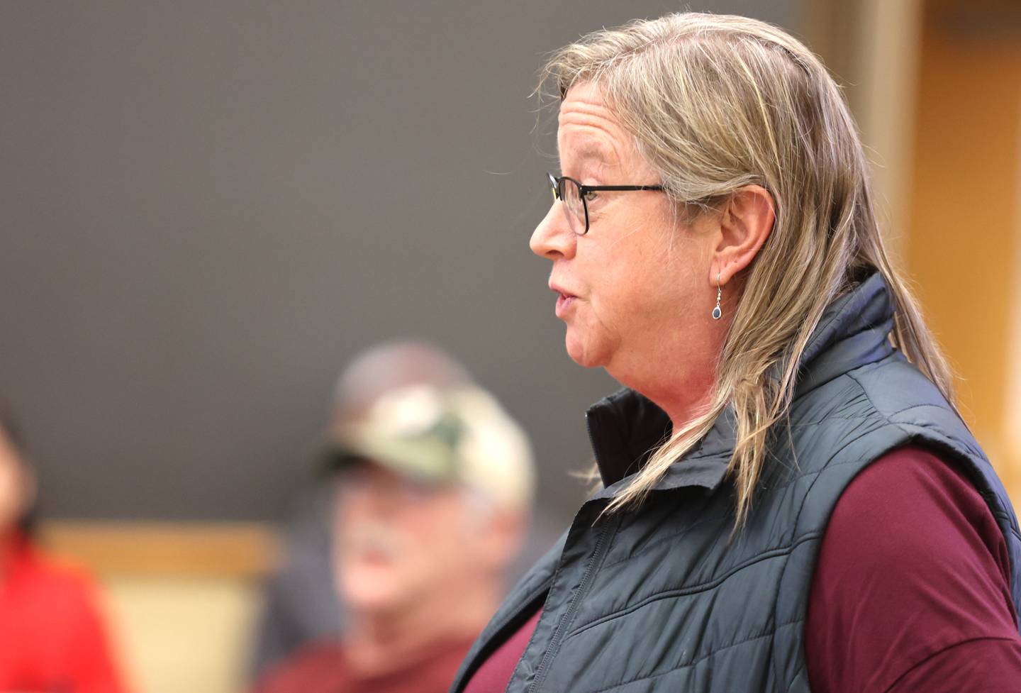 Maggie Niemi, administrator at the DeKalb County Rehab and Nursing Center, opines that she believes the center can be fiscally viable during her turn during public comment at the DeKalb County Board's Committee of the Whole meeting Wednesday, April 13, 2022, at the County Legislative Center in Sycamore.