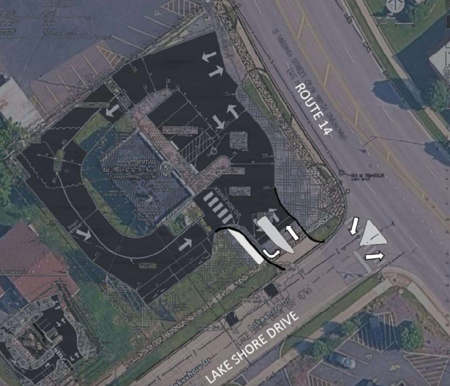 A layout of traffic flow for the proposed Dunkin' Donuts drive-thru location at 154 S. Virginia St., Crystal Lake.