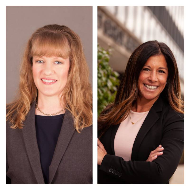 Lauren Staley-Ferry (right) is seeking her second term as Will County Clerk, and Gretchen Fritz is trying to replace her.