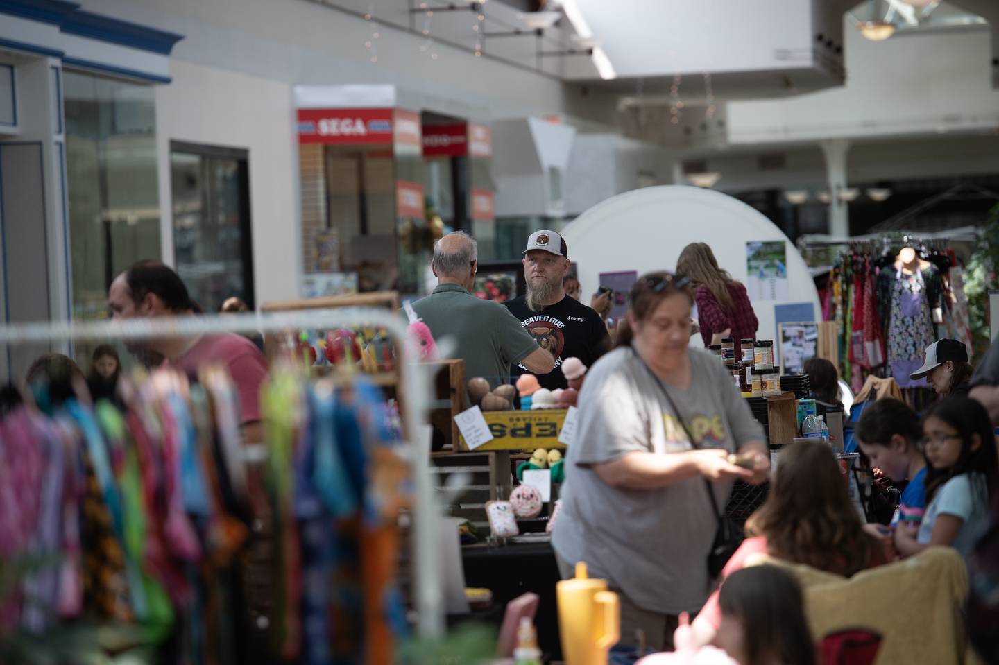 Shoppers and vendors line the halls at Northfield Square Mall in Bradley during Strawberry Jazz Fest on Sunday, June 1, 2025.