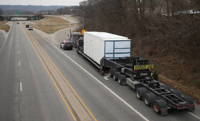 A large semi carrying an oversize load struck the 7th Street overpass on Tuesday, Dec. 20, 2022 in Peru. IDOT and Peru Police were on the scene.