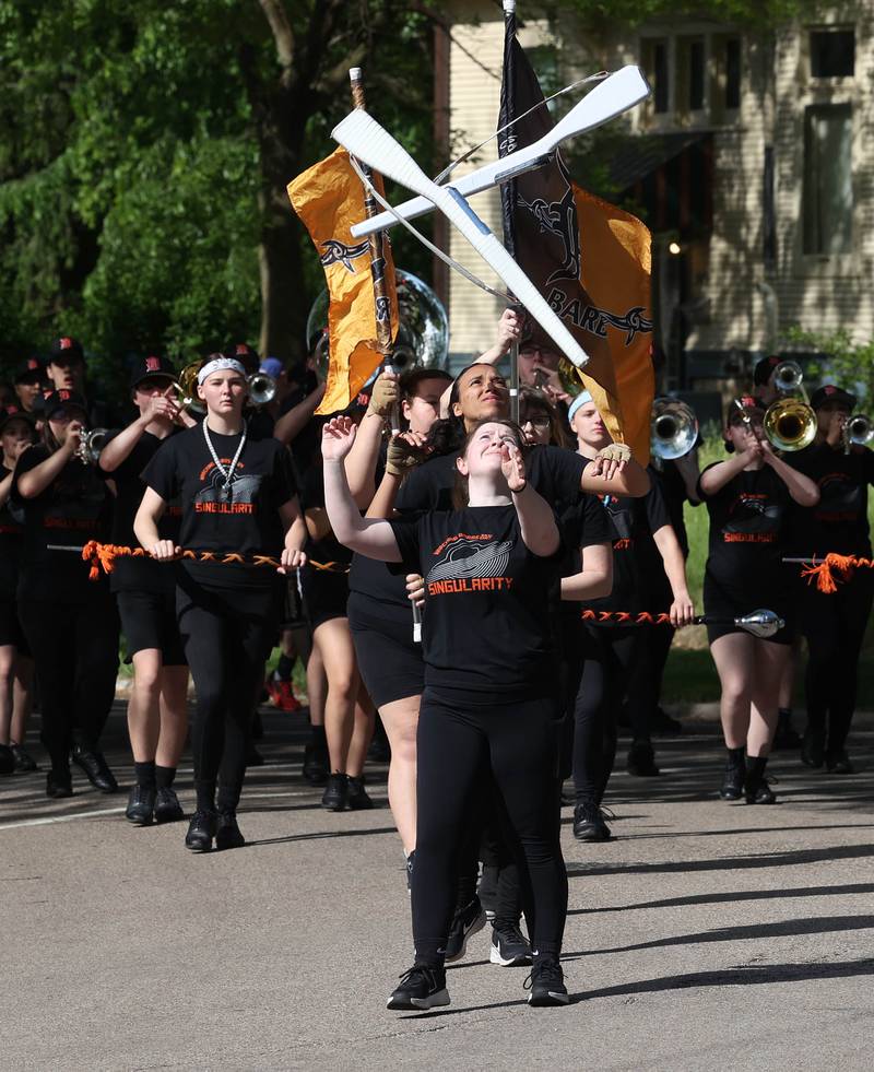 The DeKalb High School Marching Band performs Monday, May 26, 2025, in the Memorial Day parade in DeKalb.