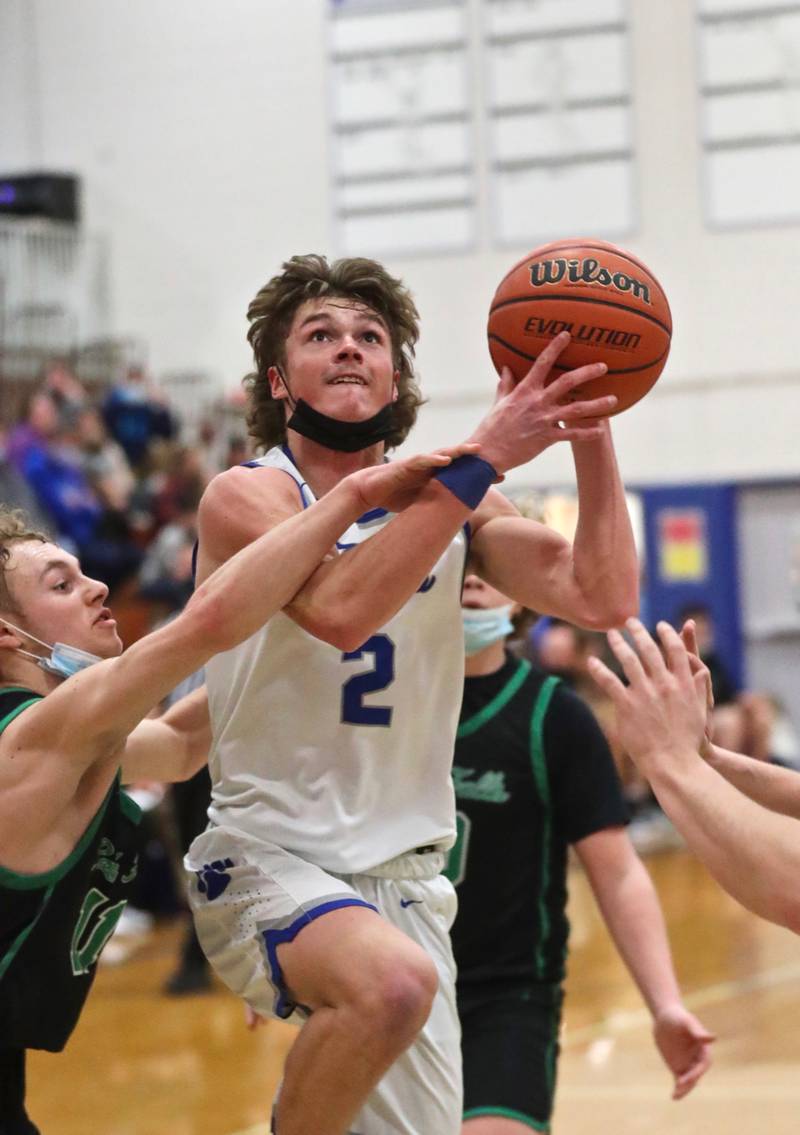PHS junior Teegan Davis splits the Rock Falls defense Saturday night at Prouty Gym.