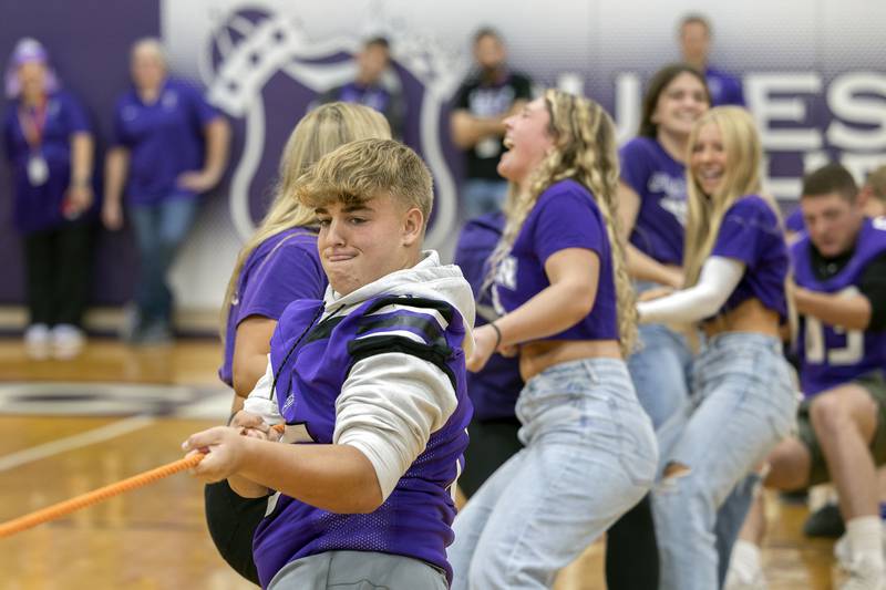 Juniors work against the sophomore class Friday, Sept. 27, 2024, at Dixon High School.