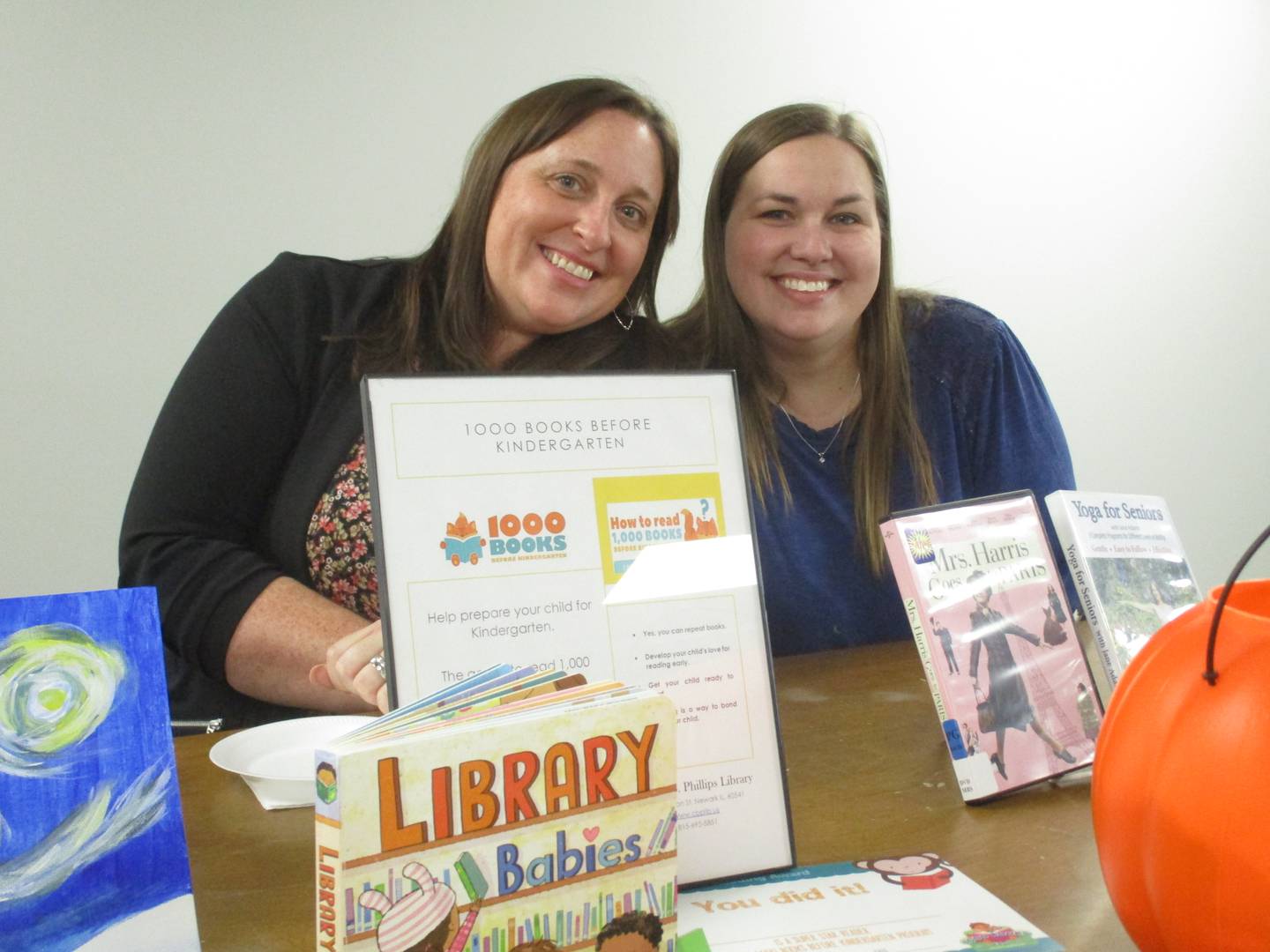 Fawnia Stanford, left, head of children's programming at Newark's Charles B. Phillips Public Library and adult programming and marketing director Melissa Turner were promoting library activities during the Oct. 22, 2022 open house.