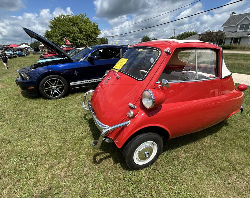 Tom Palmgren's 1958 Isetta was one of the vehicles displayed at the 34th Annual Hib Reber Memorial Car Show in Byron on Saturday, July 12, 2025.