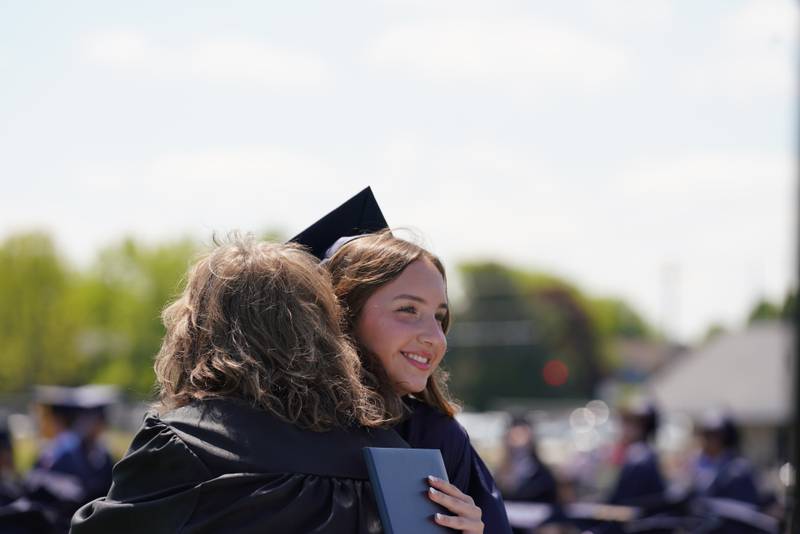 Members of the Cary-Grove High School class of 2026 celebrate their commencement on May 16, 2026.