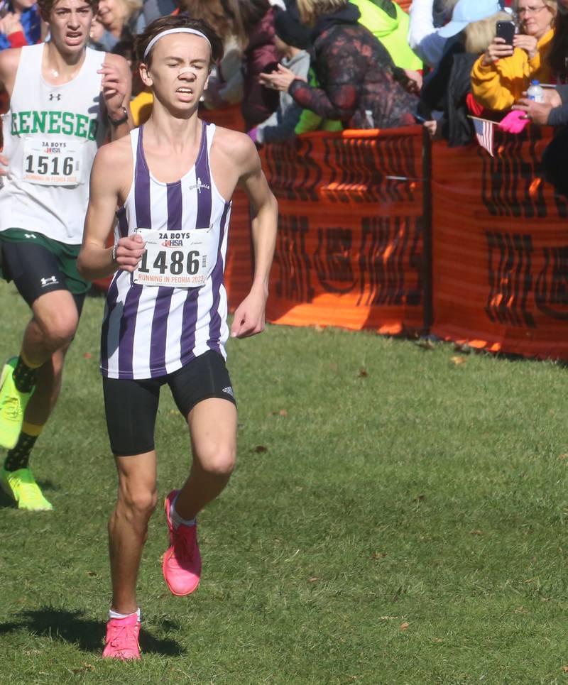 Dixon's Westin's Conatser competes in the Class 2A State Cross Country race on Saturday, Nov. 4, 2023 at Detweiller Park in Peoria.