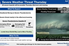 Severe storms expected Thursday in northern Illinois with tornado, damaging wind threat