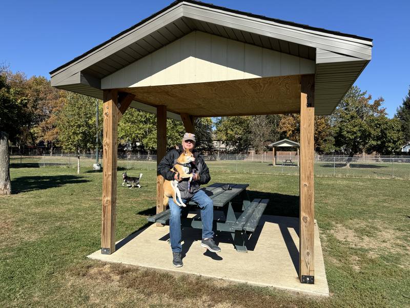 Jerry Cyrkiel and his dog, Saki, at the Tag-a-long Dog Park in Morris.
