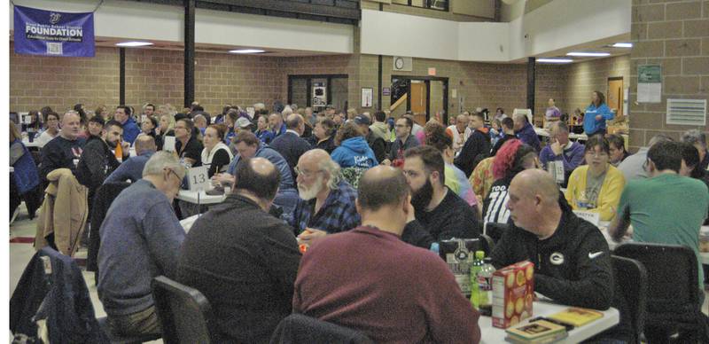 The crowd fills the cafeteria at Reagan Middle School for the Stupor Bowl. The event was held Saturday, Feb. 8, at Reagan Middle School in Dixon.