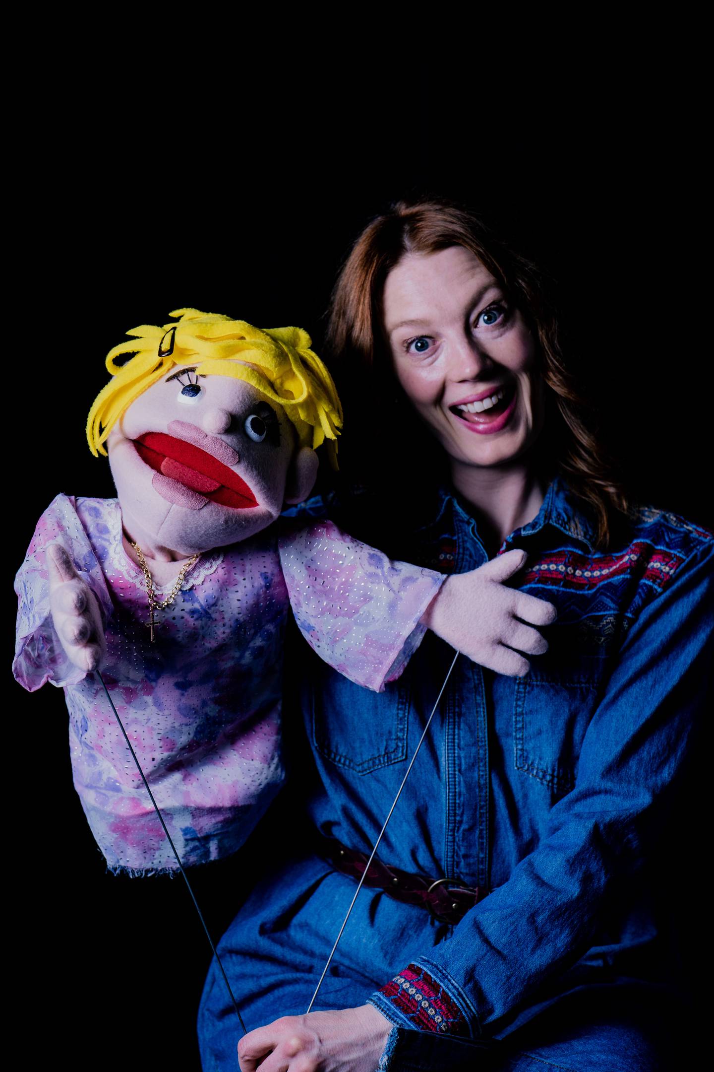 Monica West plays Margery in Paramount Theatre’s BOLD Series production of Hand to God, the Tony-nominated, darkly humorous horror shocker, puppets included, May 25-July 10, 2022, at the new Copley Theatre, 8 E. Galena Blvd., in downtown Aurora. Tickets: paramountaurora.com or (630) 896-6666. Credit: Amy Nelson
