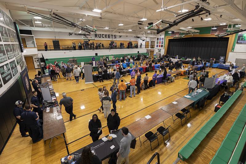 Rock Falls High School's career fair brought in 54 booths of college and career professionals Thursday, Feb. 12, 2026, to speak with young students.