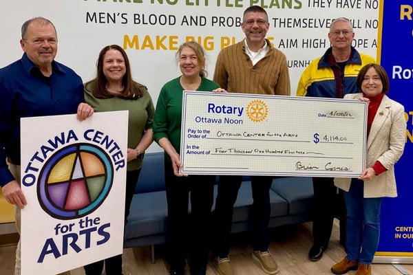 Ottawa Noon Rotary Club presents more than $4K grant to arts center