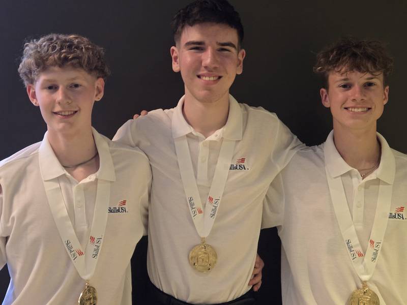 Lockport Township High School students 
Stephen Reuter, Samuel Drong, and Gavin Leone earned Gold Medals in Engineering Technology Design at the SkillsUSA National Conference in Atlanta on June 27, 2025.