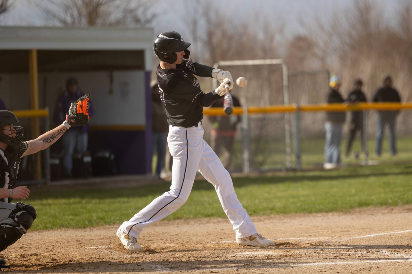 Tucker Whiteaker of Serena hits ball on Monday, April 7, 2025 at Serena High School in Serena.