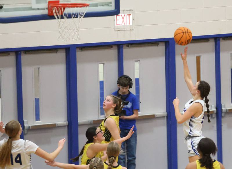 Princeton's Keighley Davis, eyes the hoop against Putnam County during the Tiger Girls Basketball Holiday Tournament on Tuesday, Nov. 18, 2025 at Princeton High School.