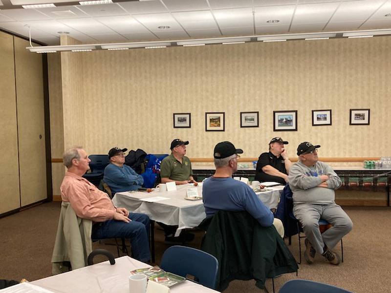 Veterans enjoy refreshments, conversation and information about programs Lightways Hospice and Serious Illness Care in Joliet provides to veterans at a "We Honor Veterans Vet-to-Vet" event. Lightways is hosting two more events in February and March.