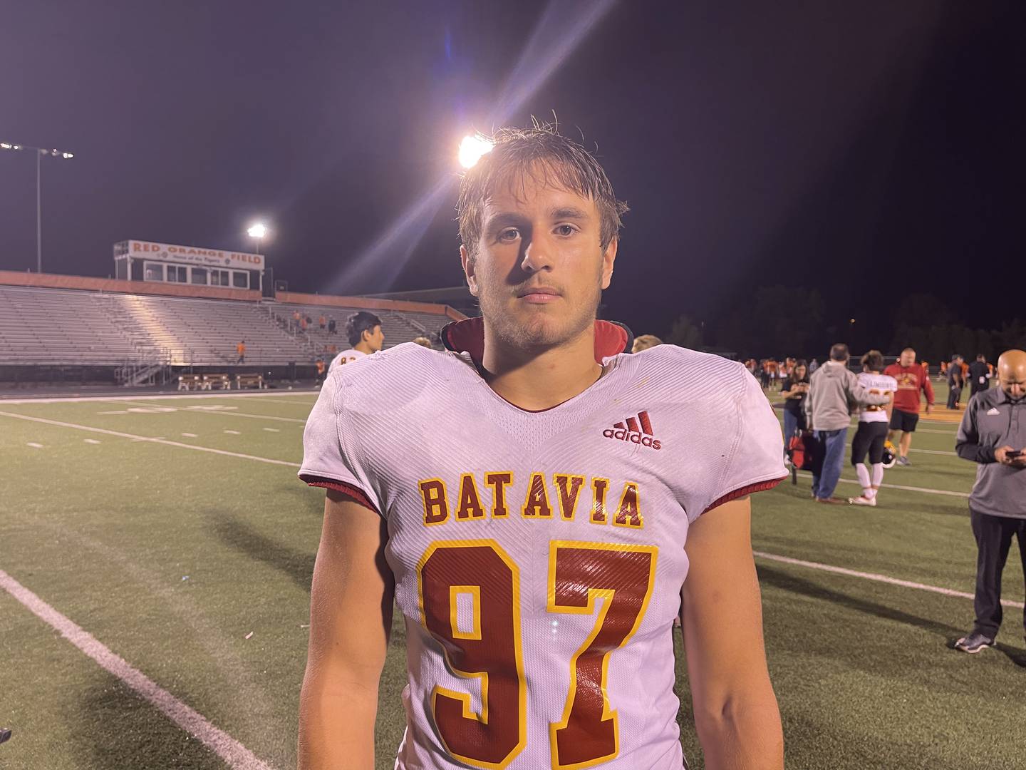 Batavia senior defensive end Tyler Sapit.