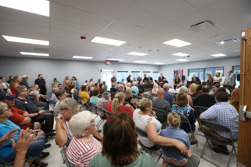 Hundreds of people attended the Lighted Way ribbon cutting and dedication on Saturday, Aug. 5, 2023 in La Salle.