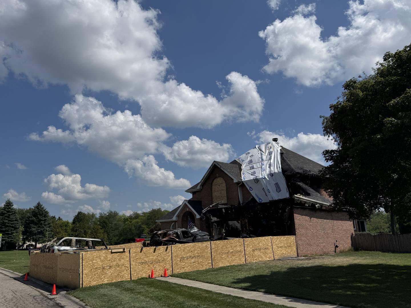 The home of Andy and Kala Bormet, which burned in the early morning on Monday, Aug. 11. Photo taken on Wednesday, Aug. 13, 2025.