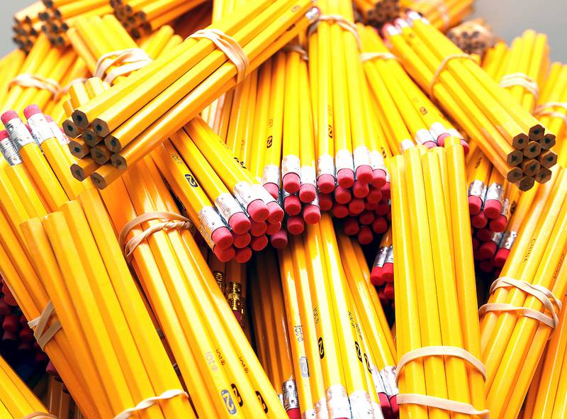 Hundreds of No. 2 pencils await placement in backpacks as part of The Salvation Army's back-to-school supply program. Distribution is scheduled for Aug. 5 and 6.