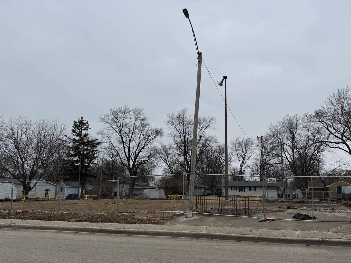 McKinley Park has been demolished in Morris, and construction to rebuild it will begin soon. Photo taken on Thursday, Feb. 19, 2026.
