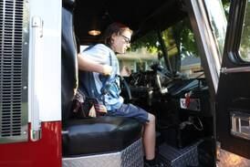 Joliet third grader arrived at his 1st day of school in a fire truck