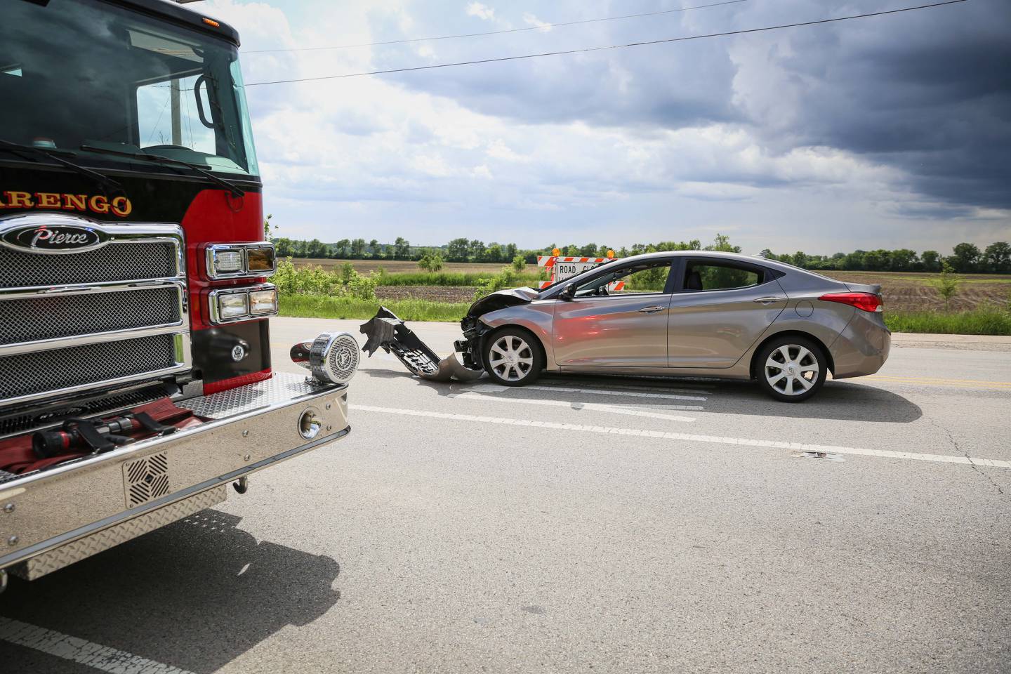 Six people were transported to the hospital following a crash Monday afternoon at the intersection of Route 23 and River Road in unincorporated Marengo.
