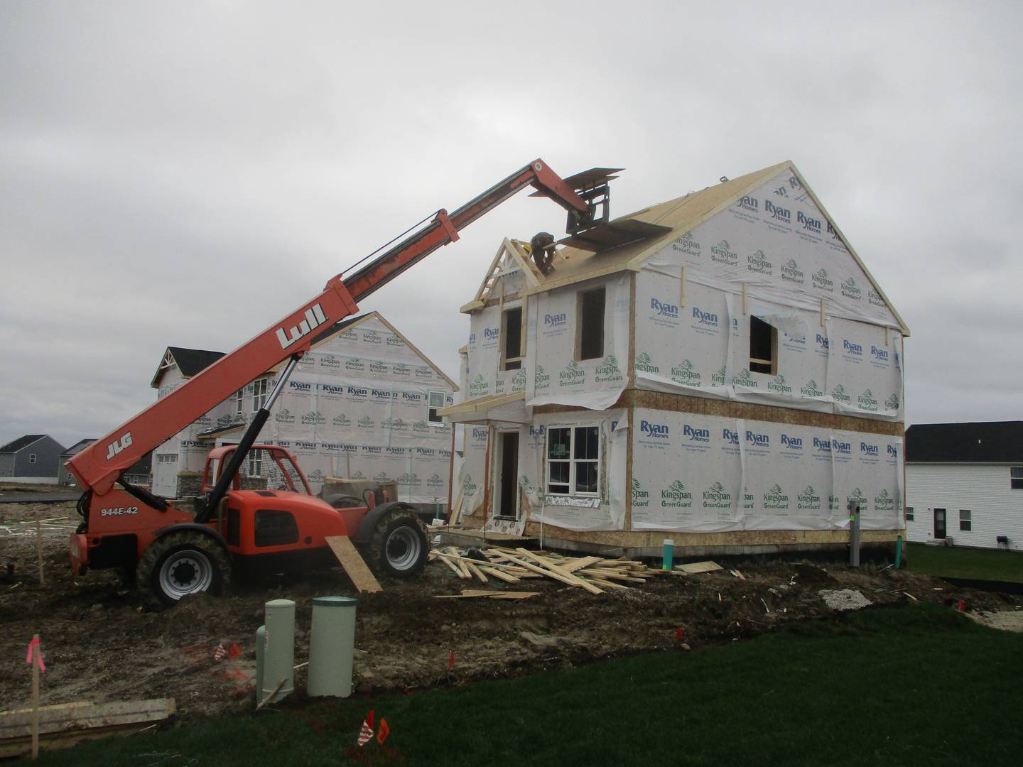 Home construction seen at the Deer Crossings subdivision in Joliet. Ryan Homes is building there and would also be the builder at the proposed Vista Ridge developmet. Nov. 22, 2024