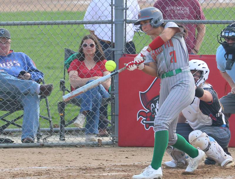 L-P's Anna Riva hits a home run against Ottawa on Tuesday, April 14, 2026 at Ottawa High School.