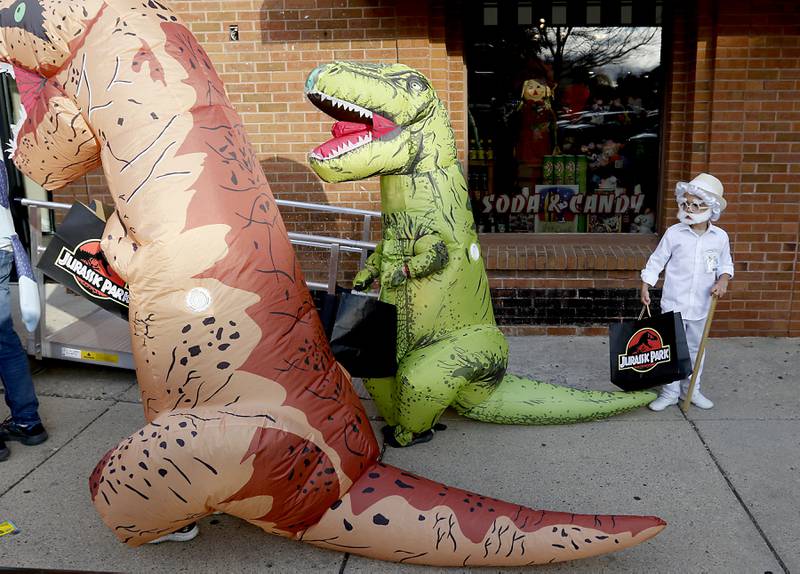 Trick or treaters make their way around the Woodstock Square during Halloween on the Square on Thursday, Oct. 31, 2024, in Woodstock.