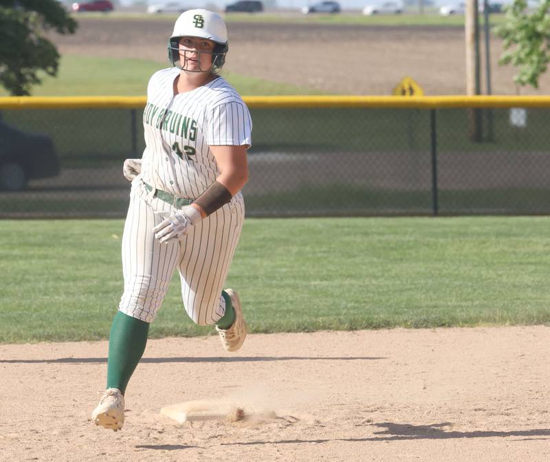 St. Bede's Ava Balestri runs the bases after hitting a home run against Dwight on Friday, May 15, 2026 at St. Bede Academy.