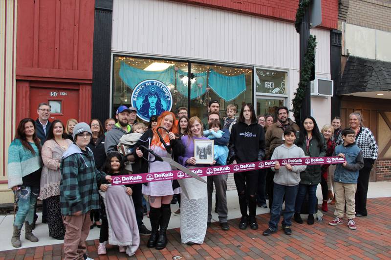 The DeKalb Chamber of Commerce celebrating Séance at Tiffany’s opening