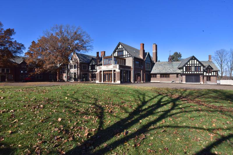 The rambling 39-room Mayslake Hall in Oak Brook.