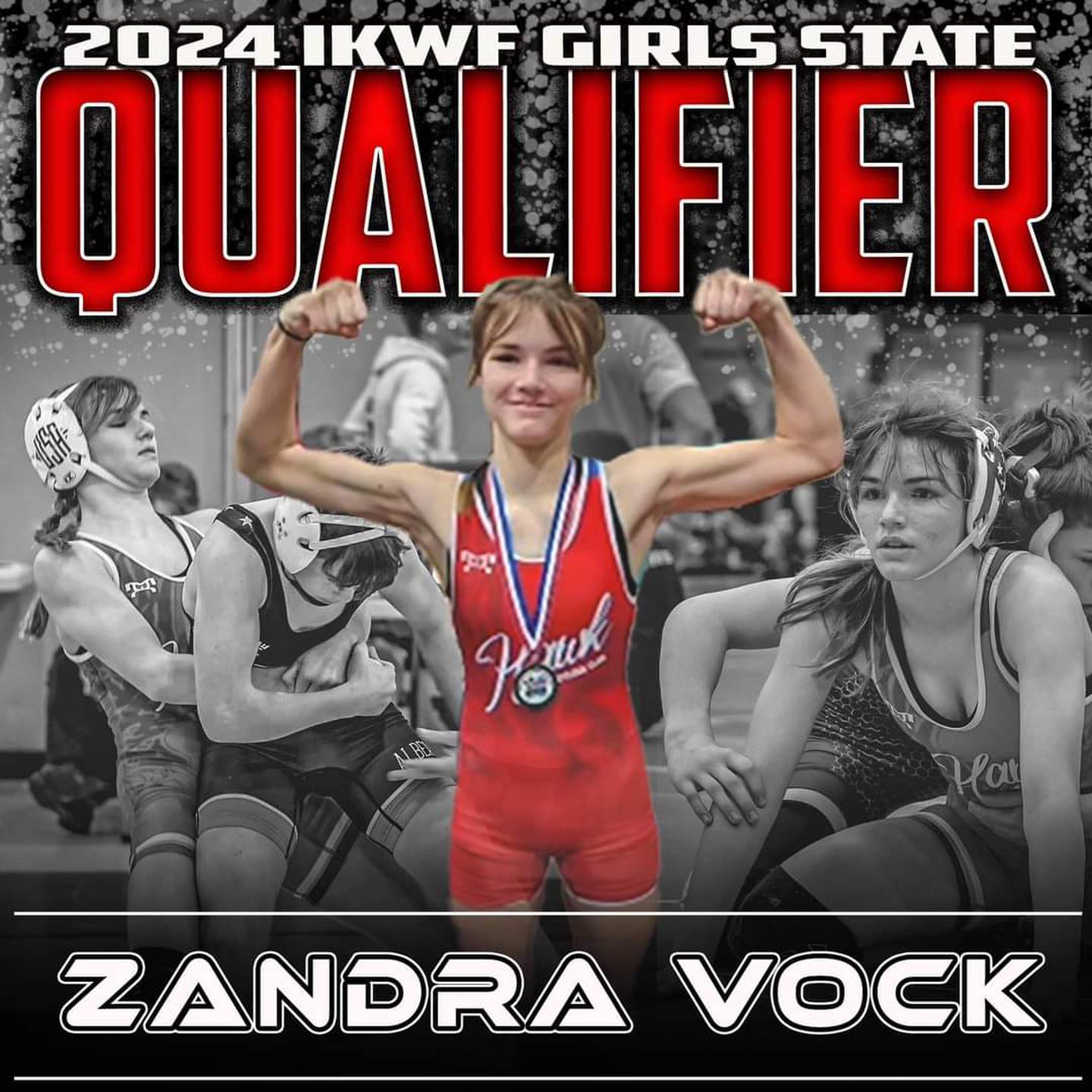 Aplington Middle School eighth grader and Polo resident Zandra Vock placed sixth at 115 pounds at the first IKWF State Girls Wrestling Tournament at the BMO Center in Rockford. The tournament was held March 9-10.