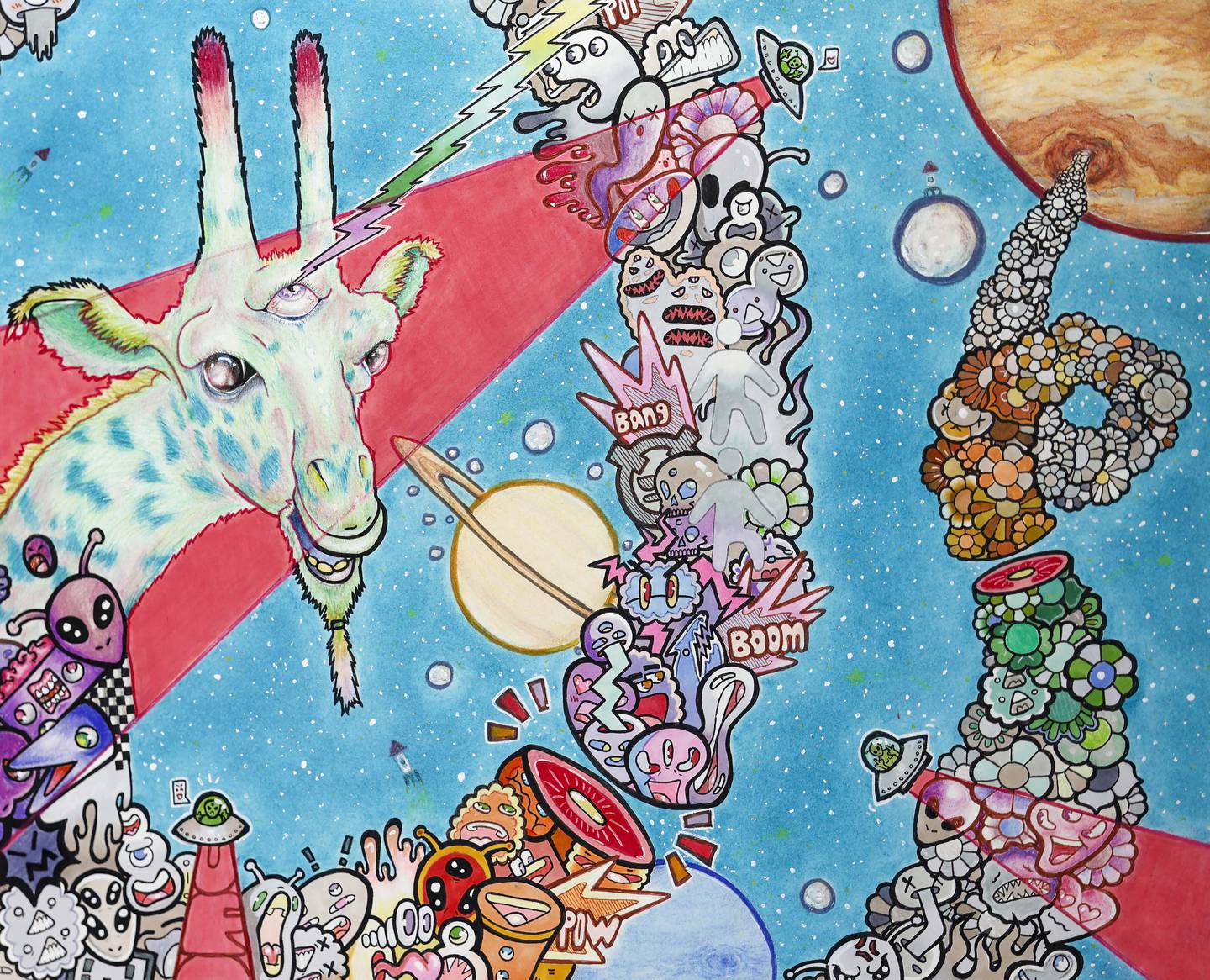 “The Cosmic Long Neck,” a work by Dashiell Speir, a senior at Downers Grove North High School. He has received offers of more than $524,000 in scholarships to continue his arts education.
