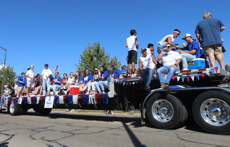 The Princeton High School class of 2018 rides on a float during the 52nd annual Homestead Festival parade on Saturday, Sept. 9, 2023 in Princeton.