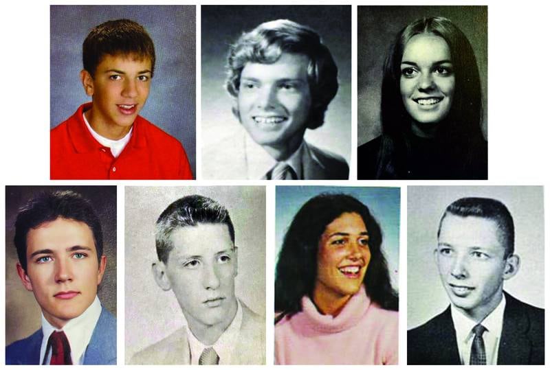 Seven Streator High School graduates were inducted Saturday, Dec. 7, 2024, into the Worthy Hall of Fame. They are (top, from left) Vince Siebert,