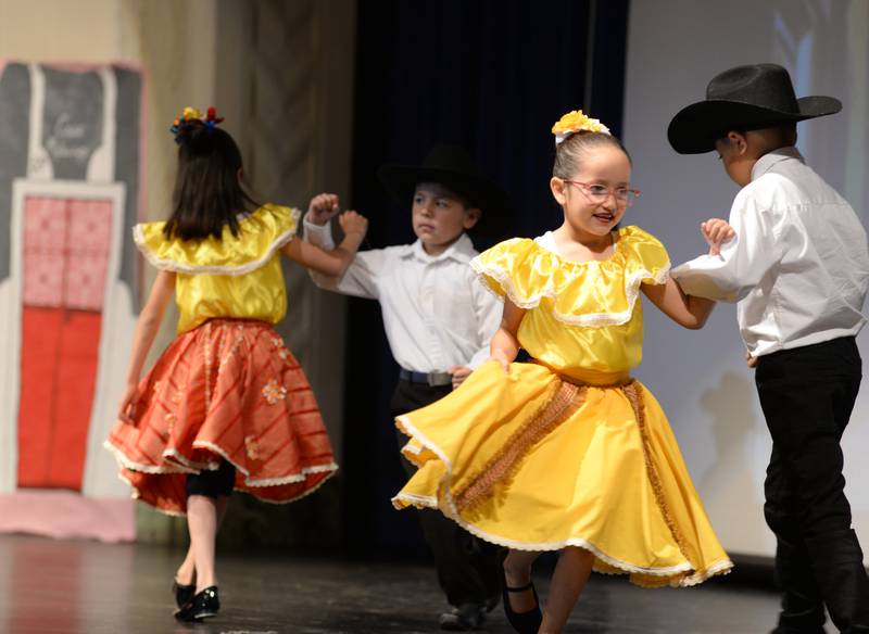 Congress Park  2nd graders including Cataleya Geringer celebrate Tamaulipas, Mexico while participating in the  Expo De Bellas Artes held at Park Junior High Friday April 21, 2023.