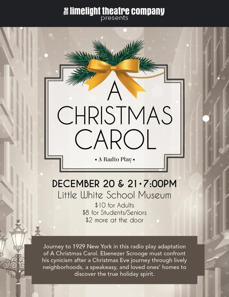 There will be a radio play of "A Christmas Carol" at 7 p.m. Friday and Saturday, Dec. 20 and 21, 2024, at the Little White School Museum, located at 72 Polk St. in Oswego.