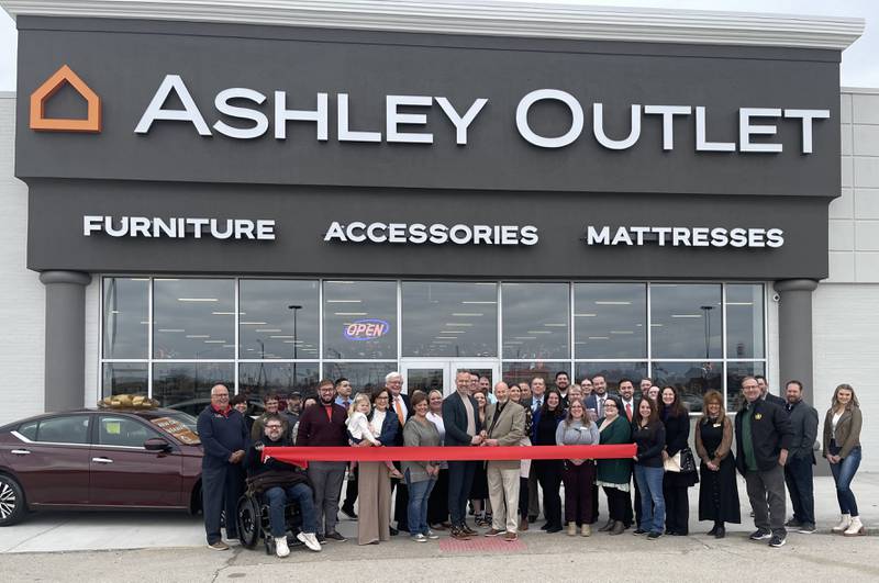 An Ashley Furniture Outlet store recently opened at 1651 38th St., Peru. The Illinois Valley Area Chamber of Commerce helped them celebrate with a ribbon cutting.